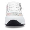 Rieker Laced Trainer With Side Zip - White Combi